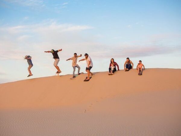 Sandboarding at the Timlalin Dunes